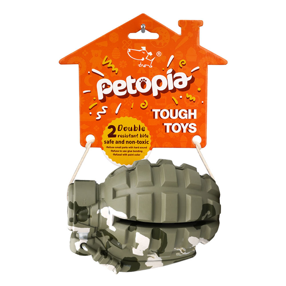 Petopia Ultra Tough Dog Toy Hand Grenade for Dogs