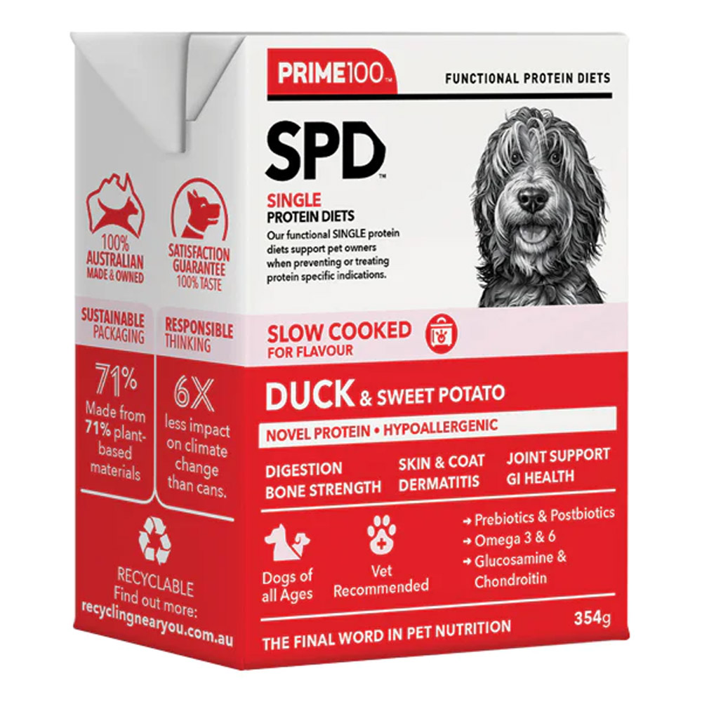 Prime100 SPD Single Protein Diets Slow Cooked Duck & Sweet Potato Wet Food for Food Supplies