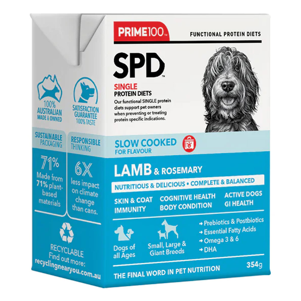 Prime100 SPD Single Protein Diets Slow Cooked Lamb & Rosemary Wet Food for Food Supplies