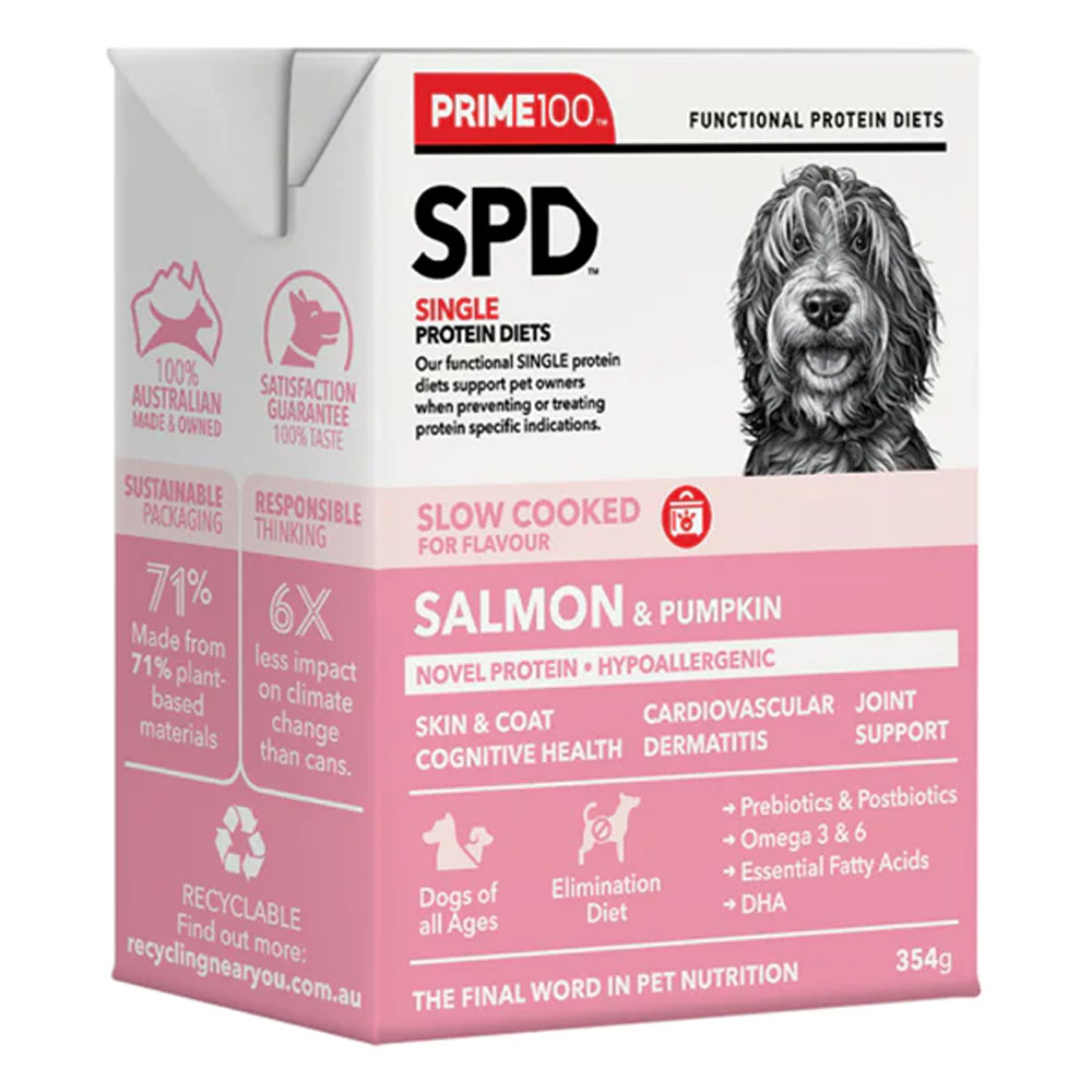 Prime100 SPD Single Protein Diets Slow Cooked Salmon & Pumpkin Wet Food for Food Supplies