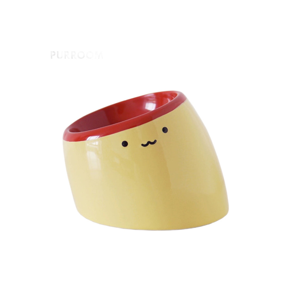 Purroom Elevated Chick Ceramic Pet Bowl Tilted for Cats