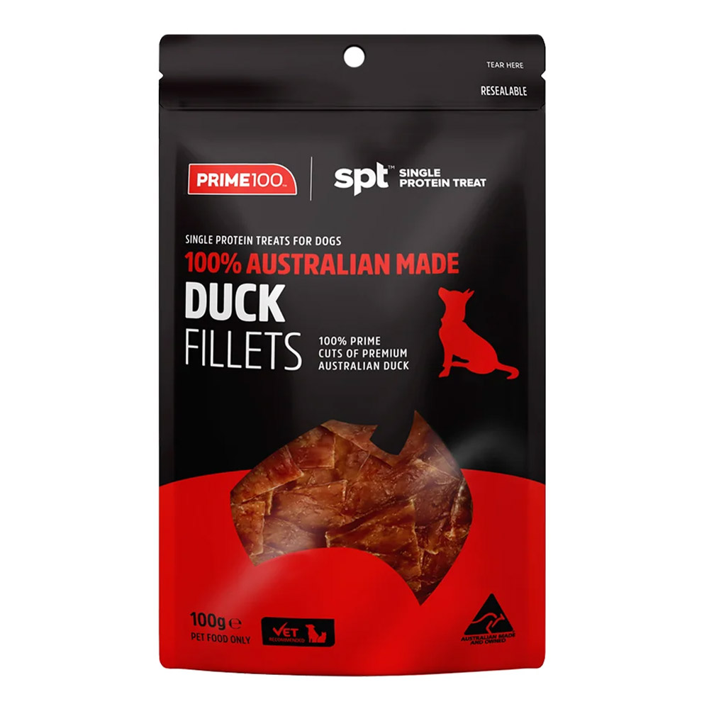 Prime100 SPT Single Protein Duck Fillets Treats for Dogs