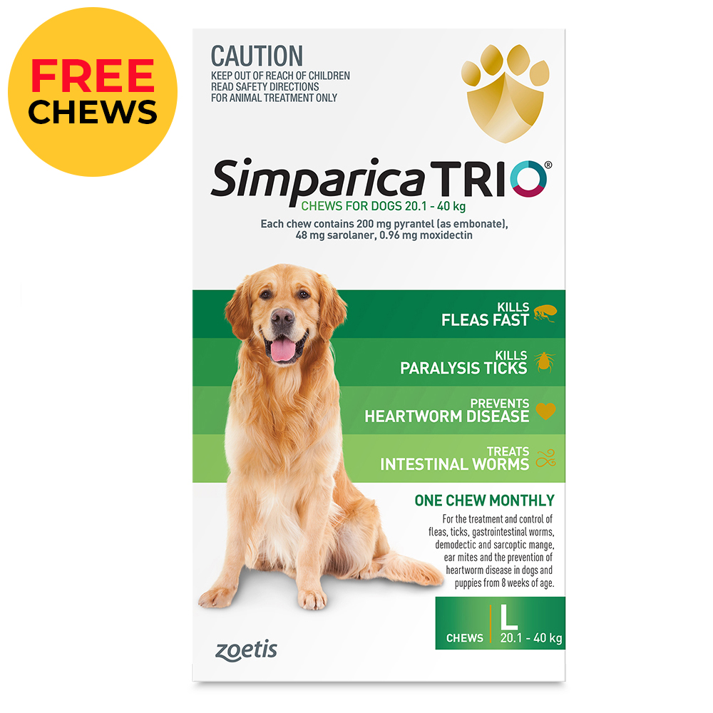 Simparica TRIO for Large Dogs 20.1-40kg (Green)