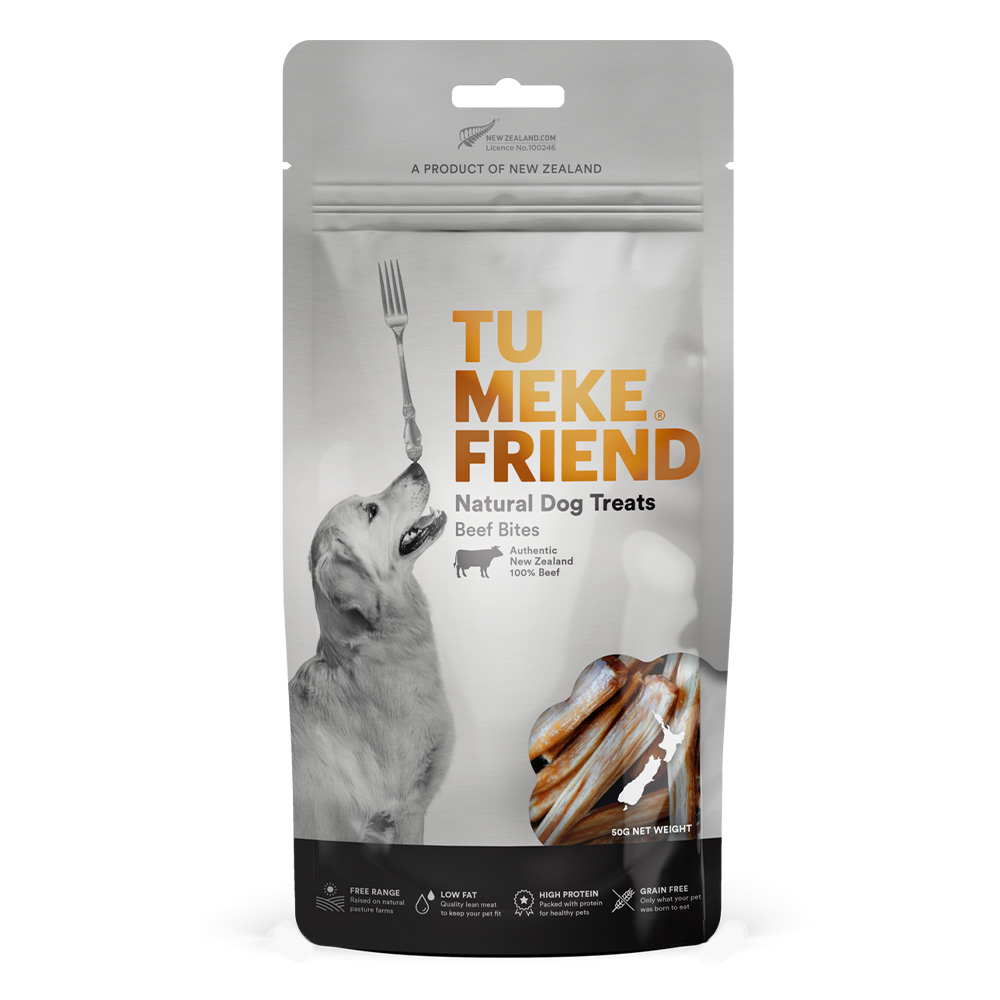Tu Meke Friend Air-Dried Natural Dog Treats Beef Bites 50G for Dogs
