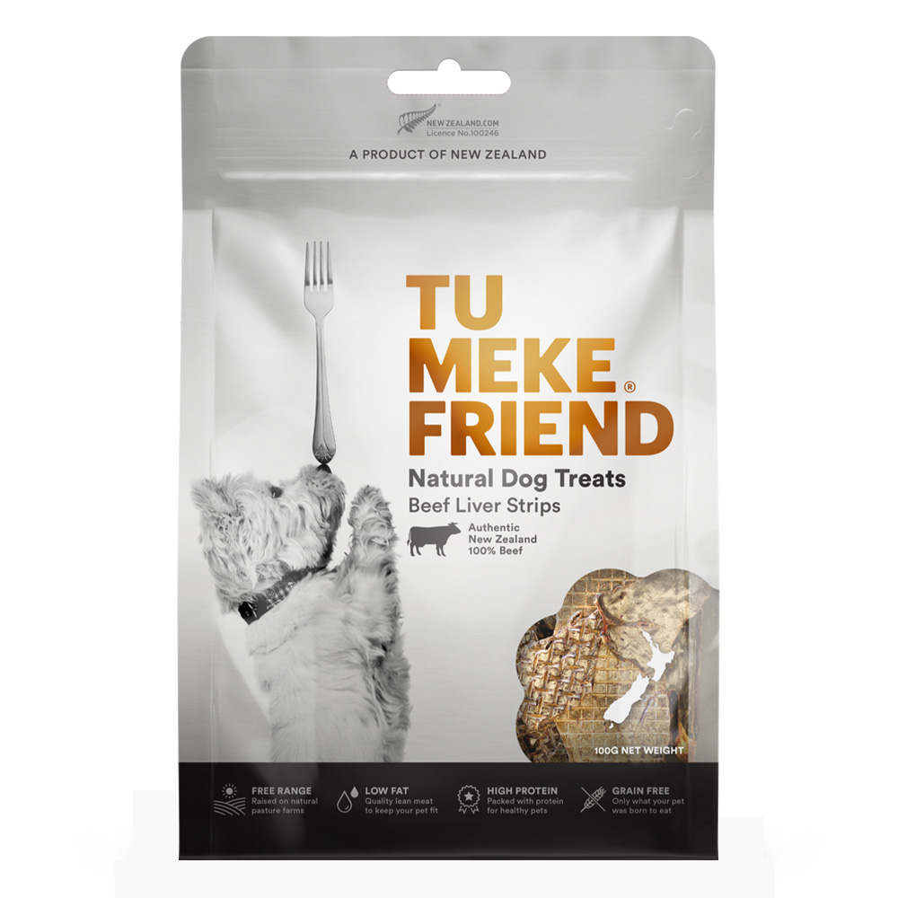 Tu Meke Friend Air-Dried Natural Dog Treats Beef Liver Strips 100G for Dogs