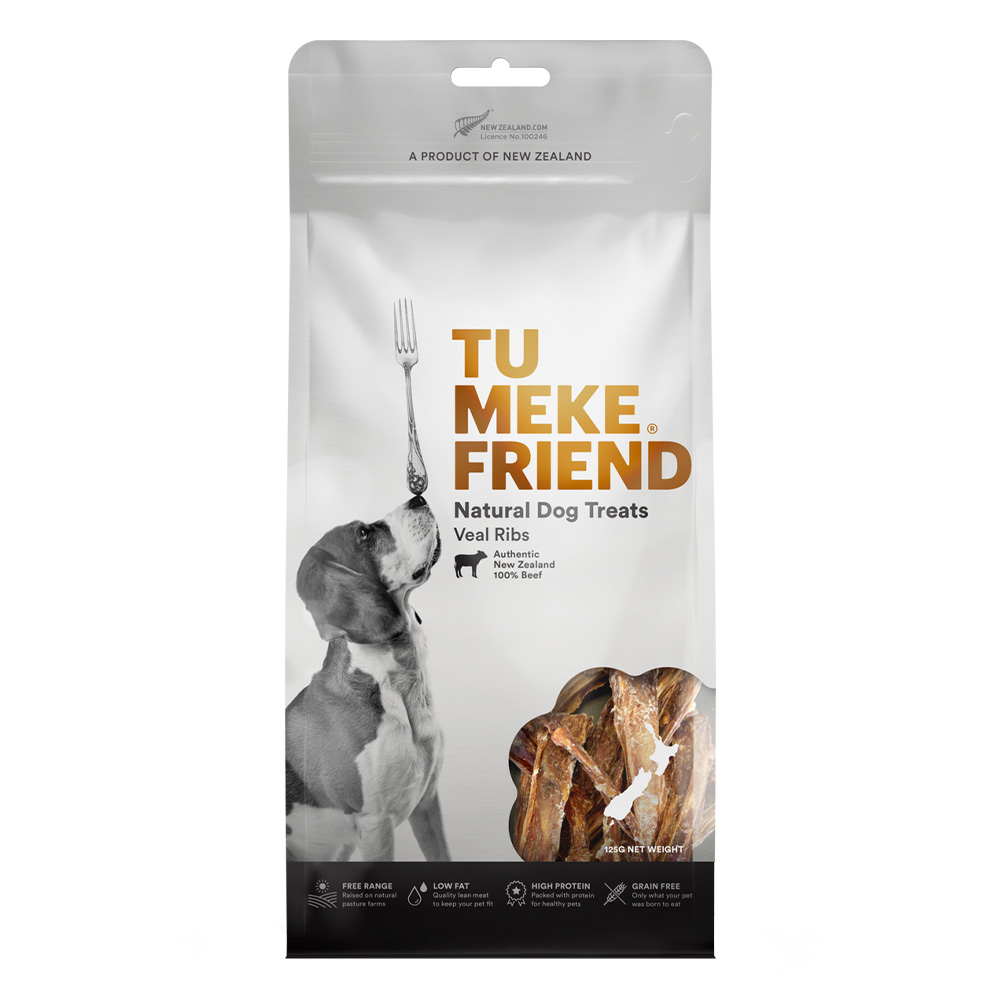 Tu Meke Friend Air-Dried Natural Dog Treats Veal Ribs 125G for Dogs