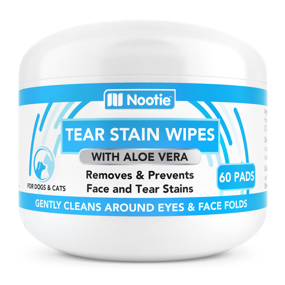 Nootie Tear Stain Wipes with Aloe Vera for Dogs & Cats for Dogs