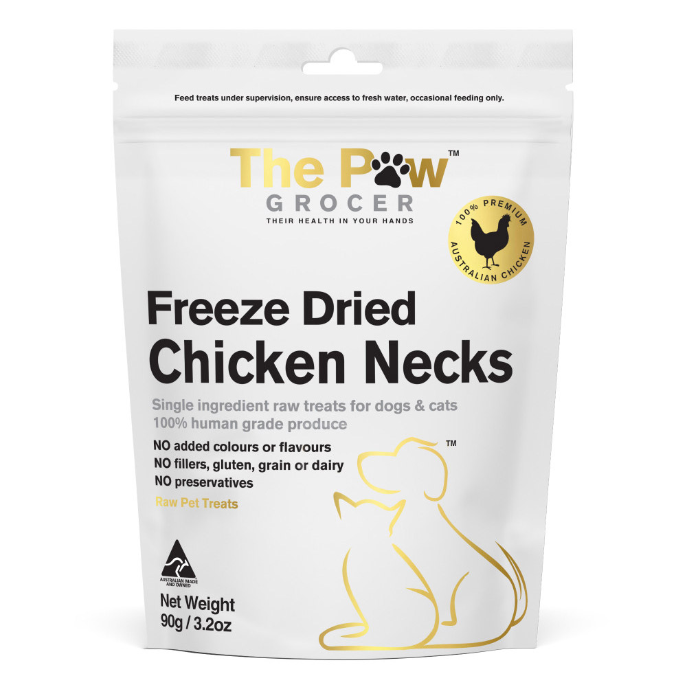 The Paw Grocer Freeze Dried Chicken Necks Dog and Cat Treats for Dogs