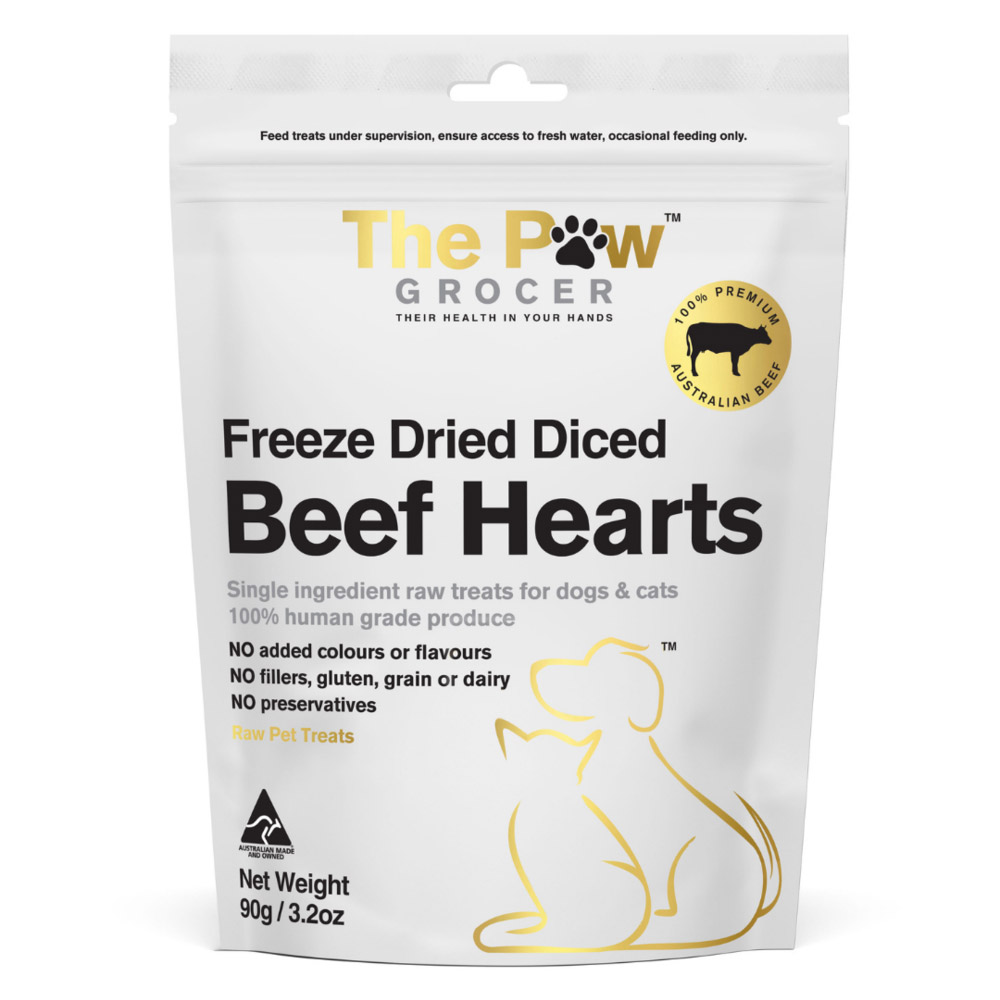 The Paw Grocer Freeze Dried Diced Beef Hearts for Dogs
