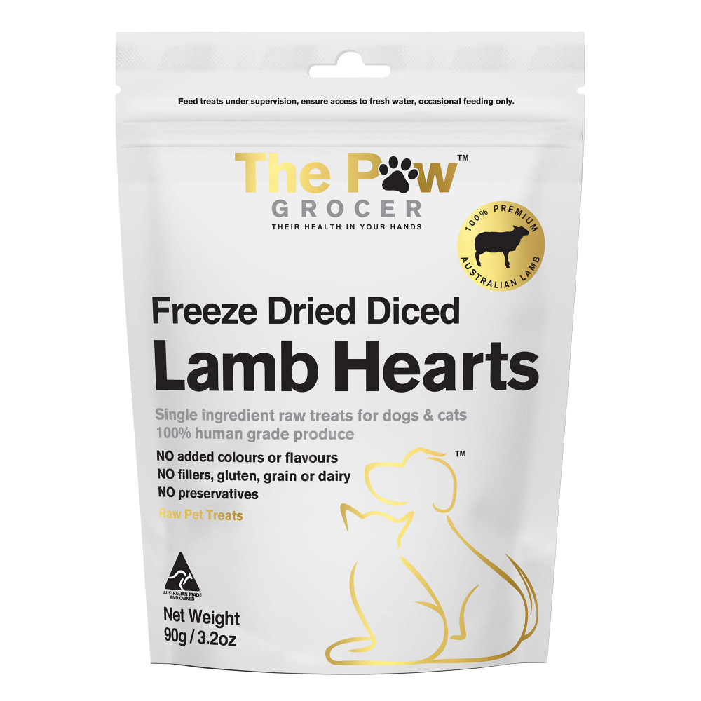 The Paw Grocer Freeze Dried Lamb Hearts Dog and Cat Treats for Dogs