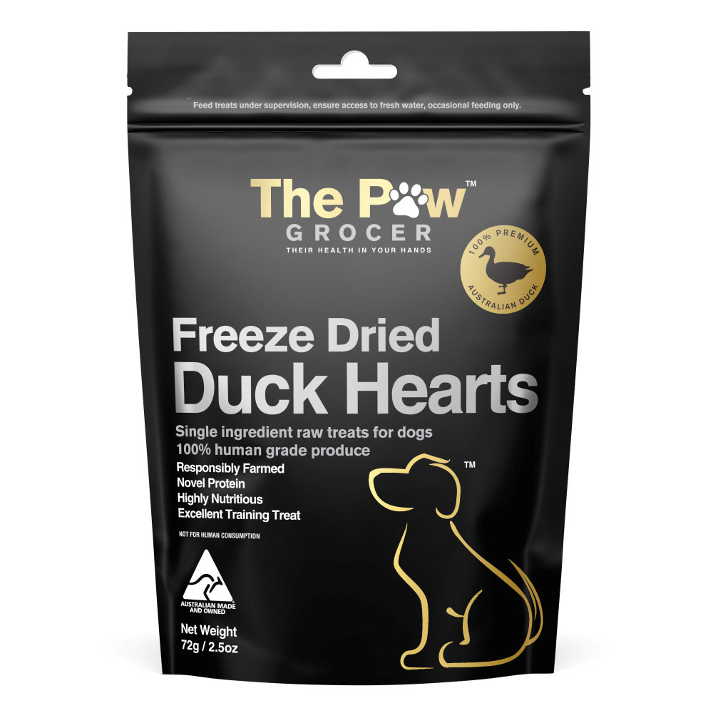 The Paw Grocer Freeze Dried Duck Hearts for Dogs for Dogs