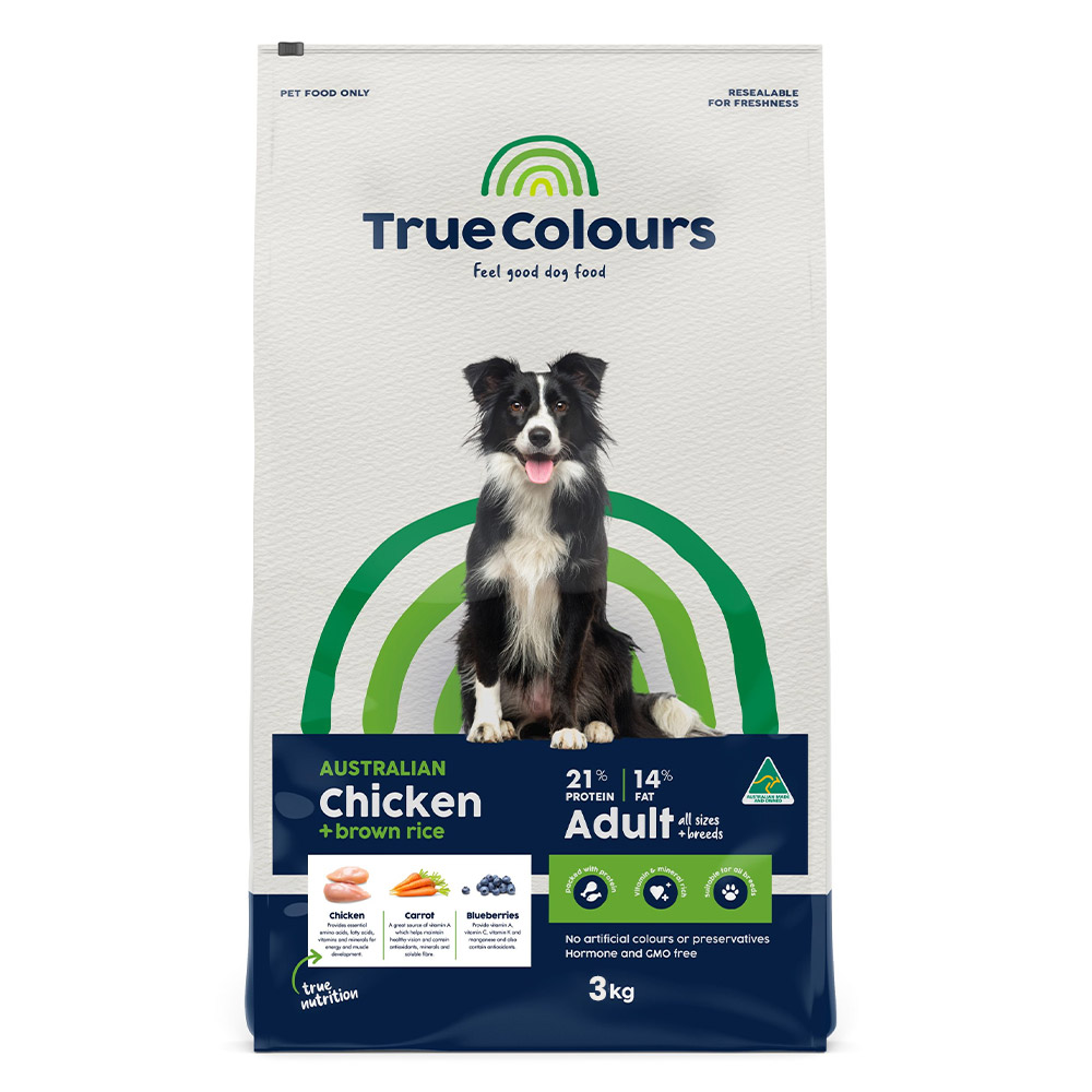 True Colours Chicken And Brown Rice Adult Dry Dog Food for Food