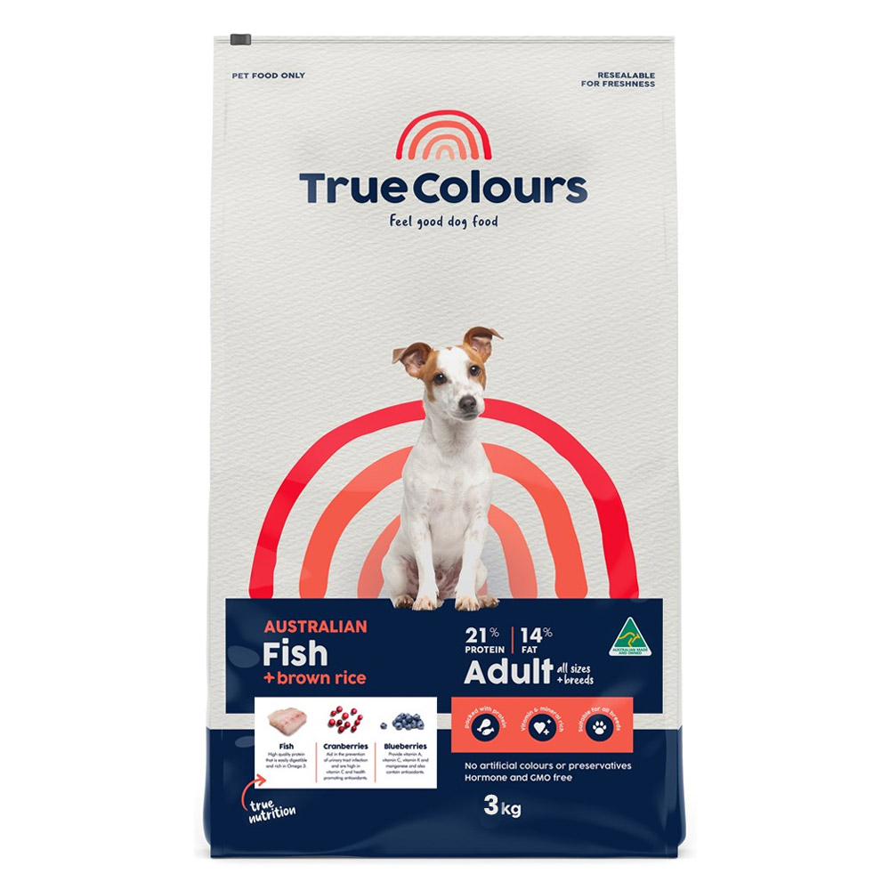 True Colours Fish And Brown Rice Adult Dry Dog Food for Food