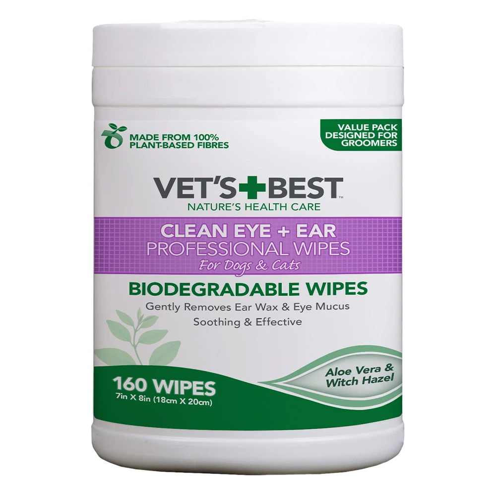 Vet's Best Nature's Health Care Clean Eye + Ear Professional Wipes for Dogs & Cats for Dogs