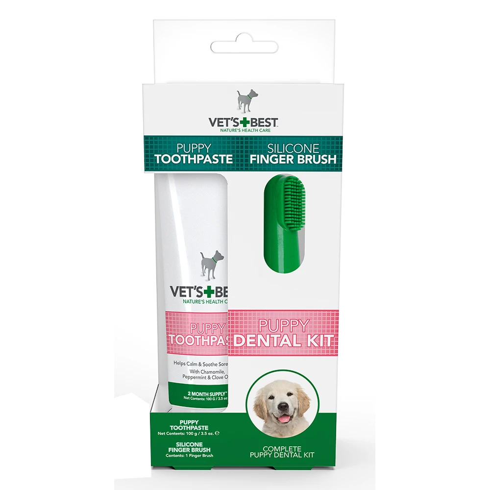 Vet's Best Nature's Health Care Dental Care Kits for Puppies for Dogs