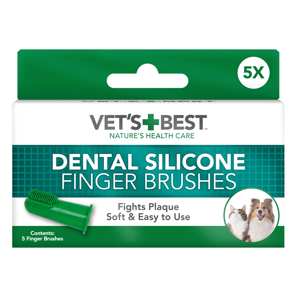 Vet's Best Nature's Health Care Dental Silicone Finger Brushes for Dogs & Cats for Dogs