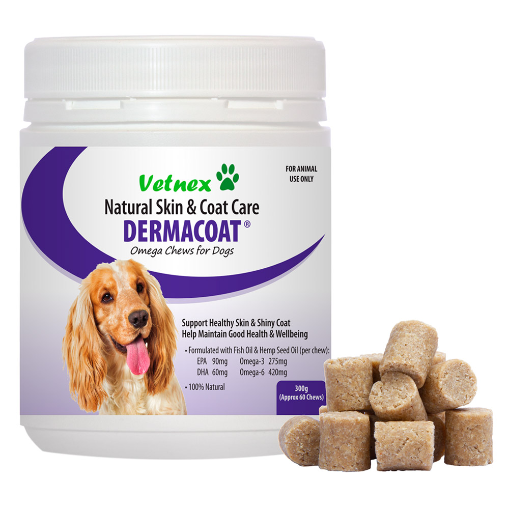 Vetnex Dermacoat Natural Skin & Coat Care Omega Chews for Dogs for Dogs
