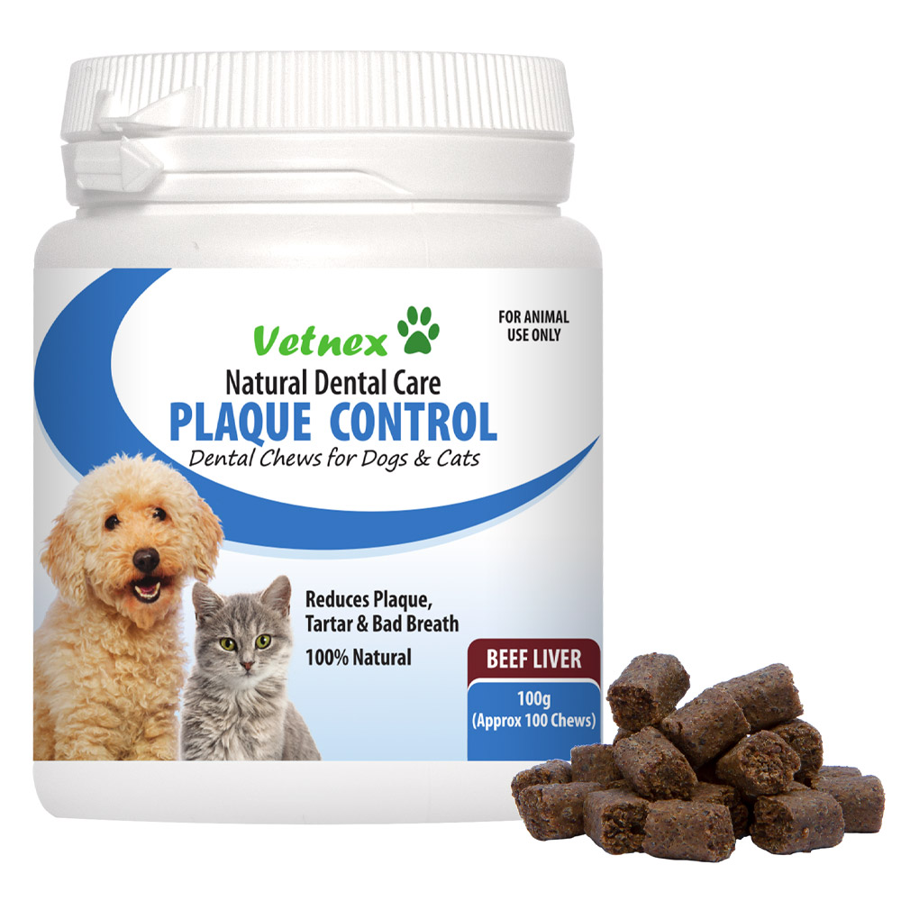 Vetnex Plaque Control Natural Dental Care Chews for Dogs & Cats for Dogs