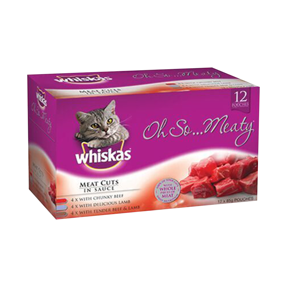 Whiskas Adult 1+ Years So Meaty Meat Cuts in Gravy Wet Cat Food for Food