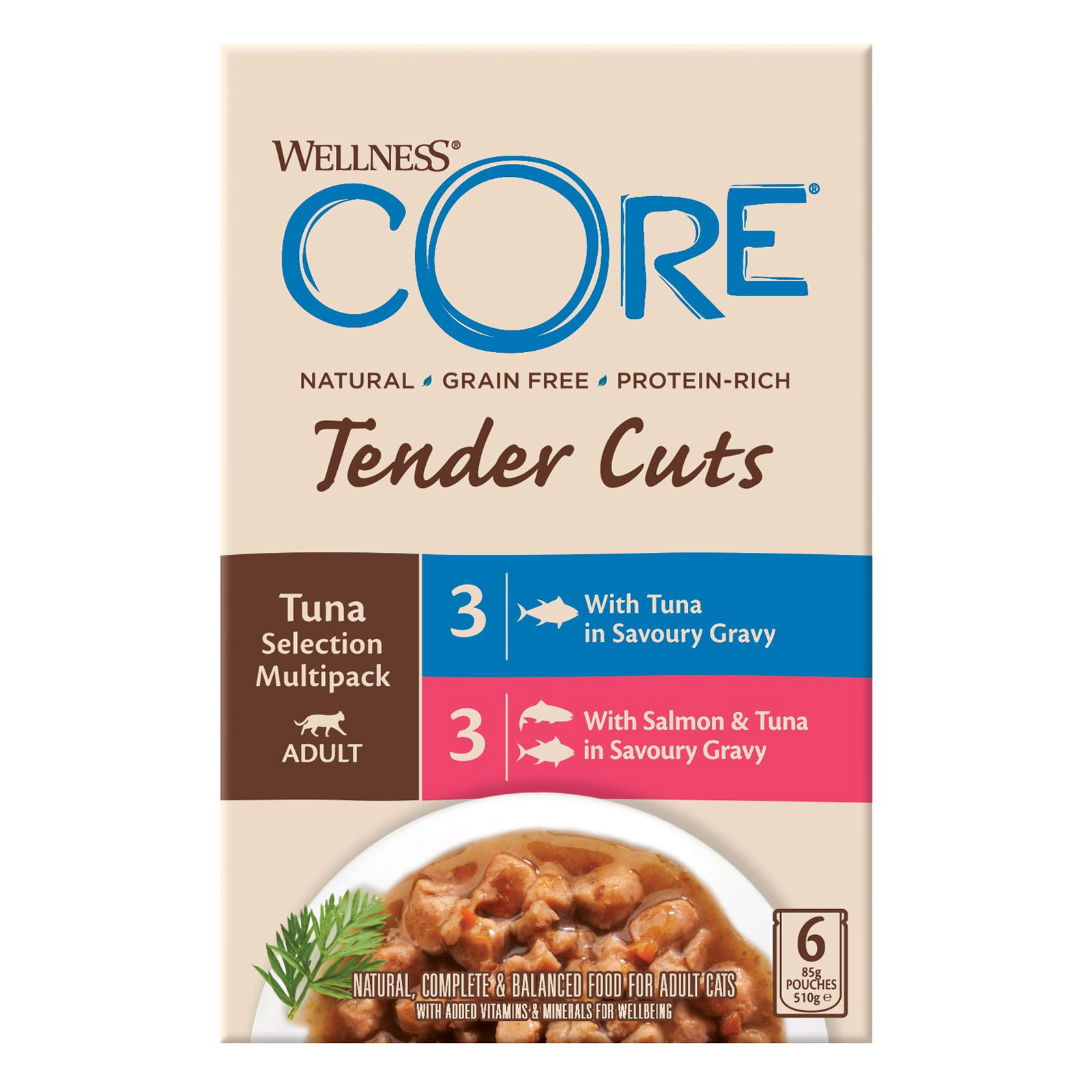 Wellness CORE Tender Cuts Tuna Selection Multipack 85gm*6