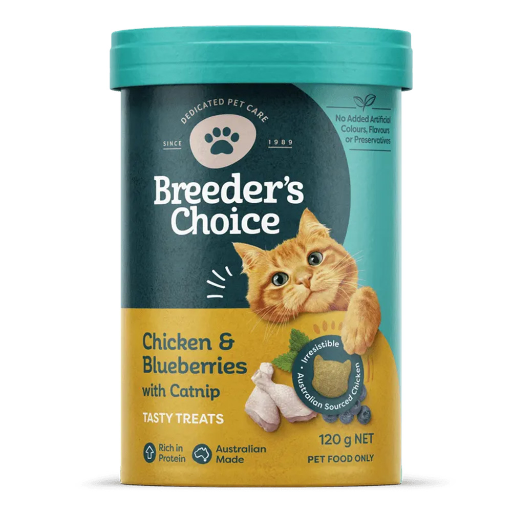 Breeder's Choice Chicken & Blueberries With Catnip Cat Treats for Cats