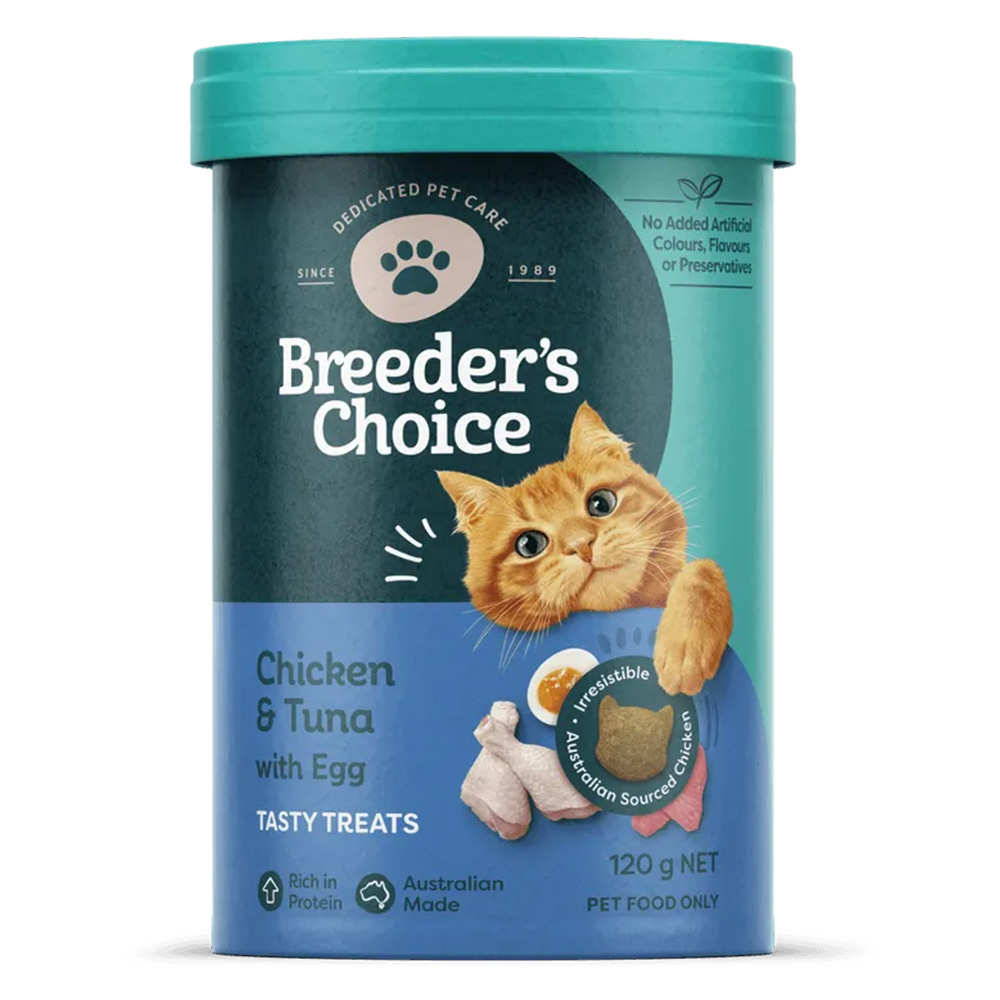 Breeder's Choice Chicken & Tuna With Egg Cat Treats for Cats