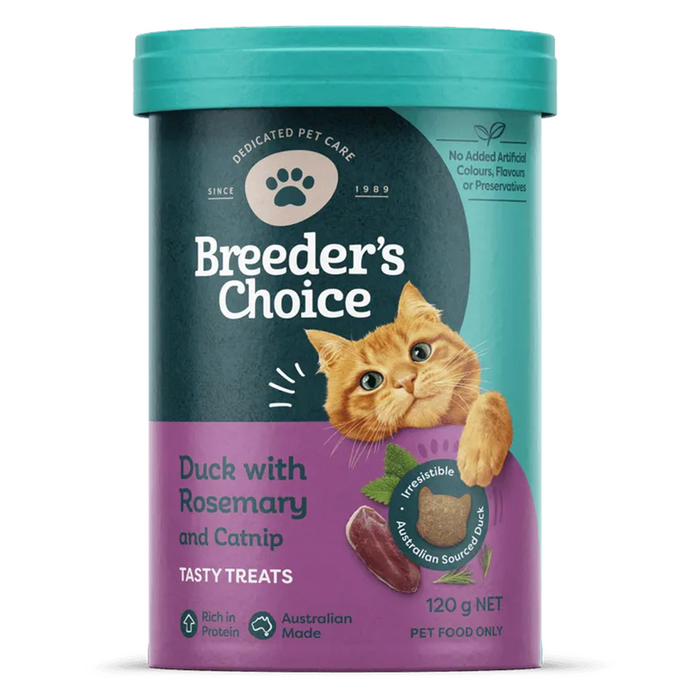 Breeder's Choice Duck With Rosemary And Catnip Cat Treats for Cats