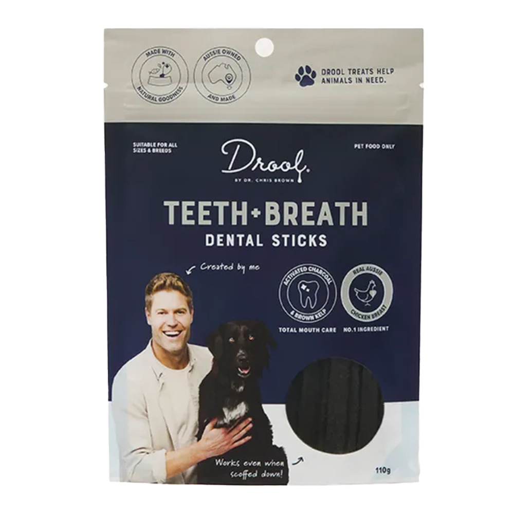 Drool by Dr. Chris Brown Teeth + Breath Dental Sticks for Dogs for Dogs