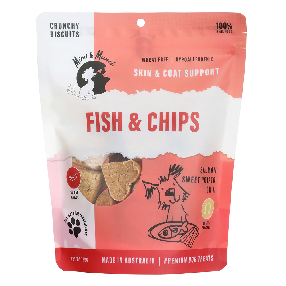 Mimi & Munch Fish & Chips Natural Dog Treats for Dogs