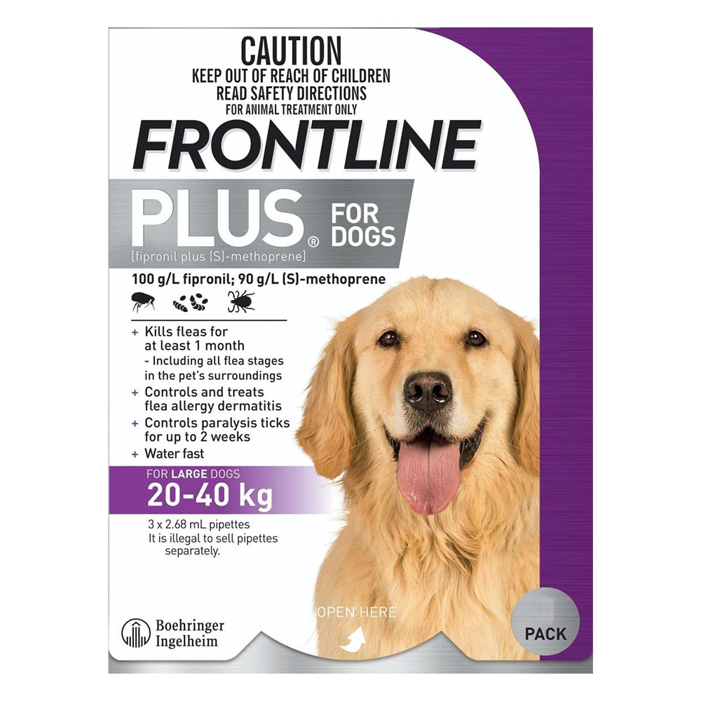 Frontline Plus For Large Dogs 20 To 40 Kg (Purple)