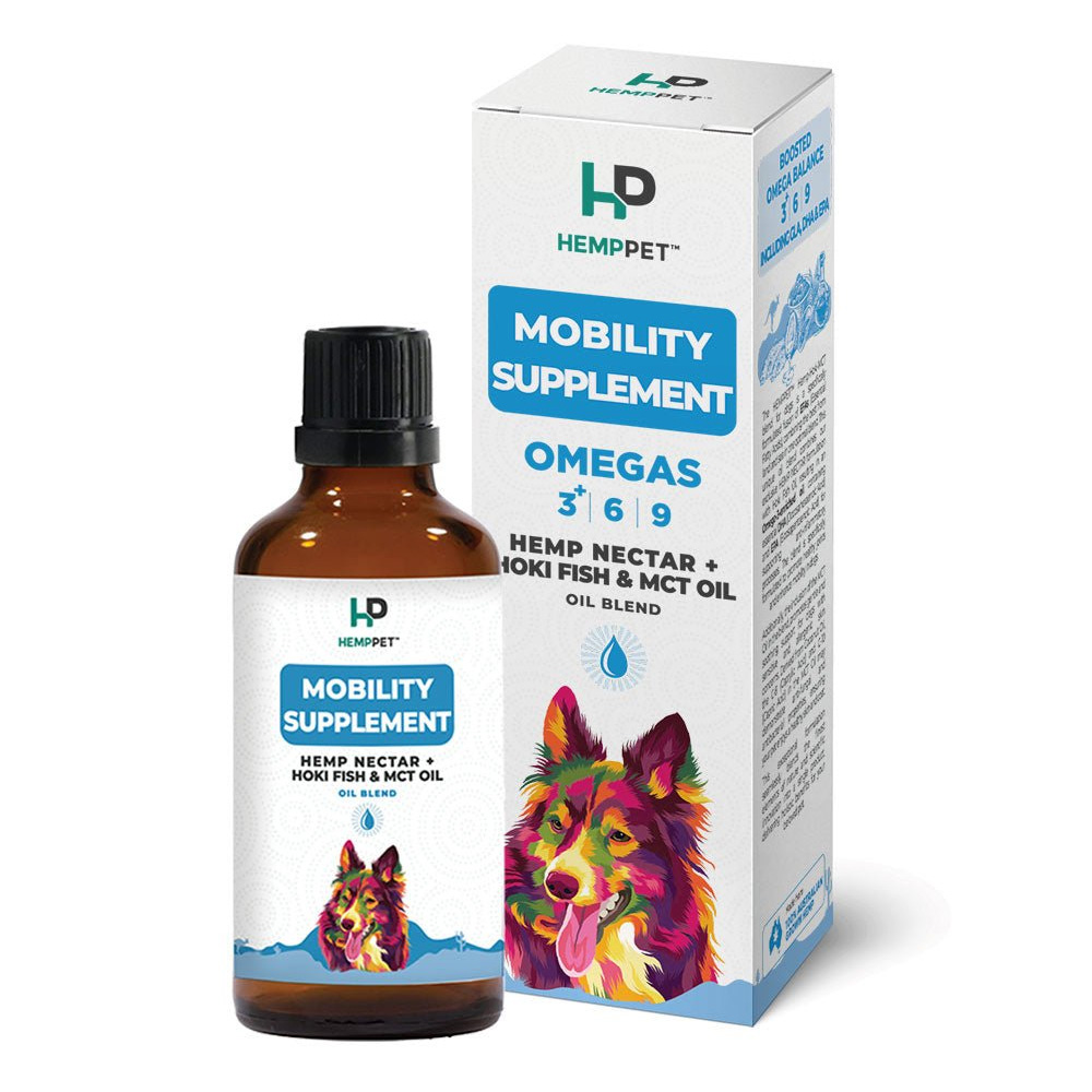 HempPet Mobility Supplement Hemp Nectar Oil Blend With Hoki Fish & MCT Oil for Dogs for Dogs