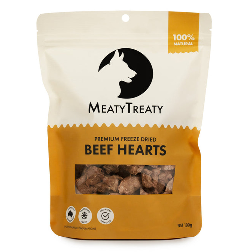 MeatyTreaty Premium Freeze Dried Beef Hearts for Dogs for Dogs