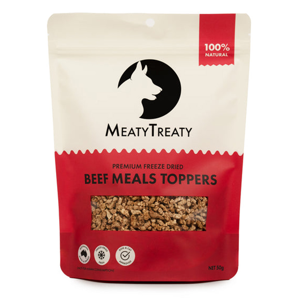 MeatyTreaty Premium Freeze Dried Beef Meals Toppers for Dogs for Dogs