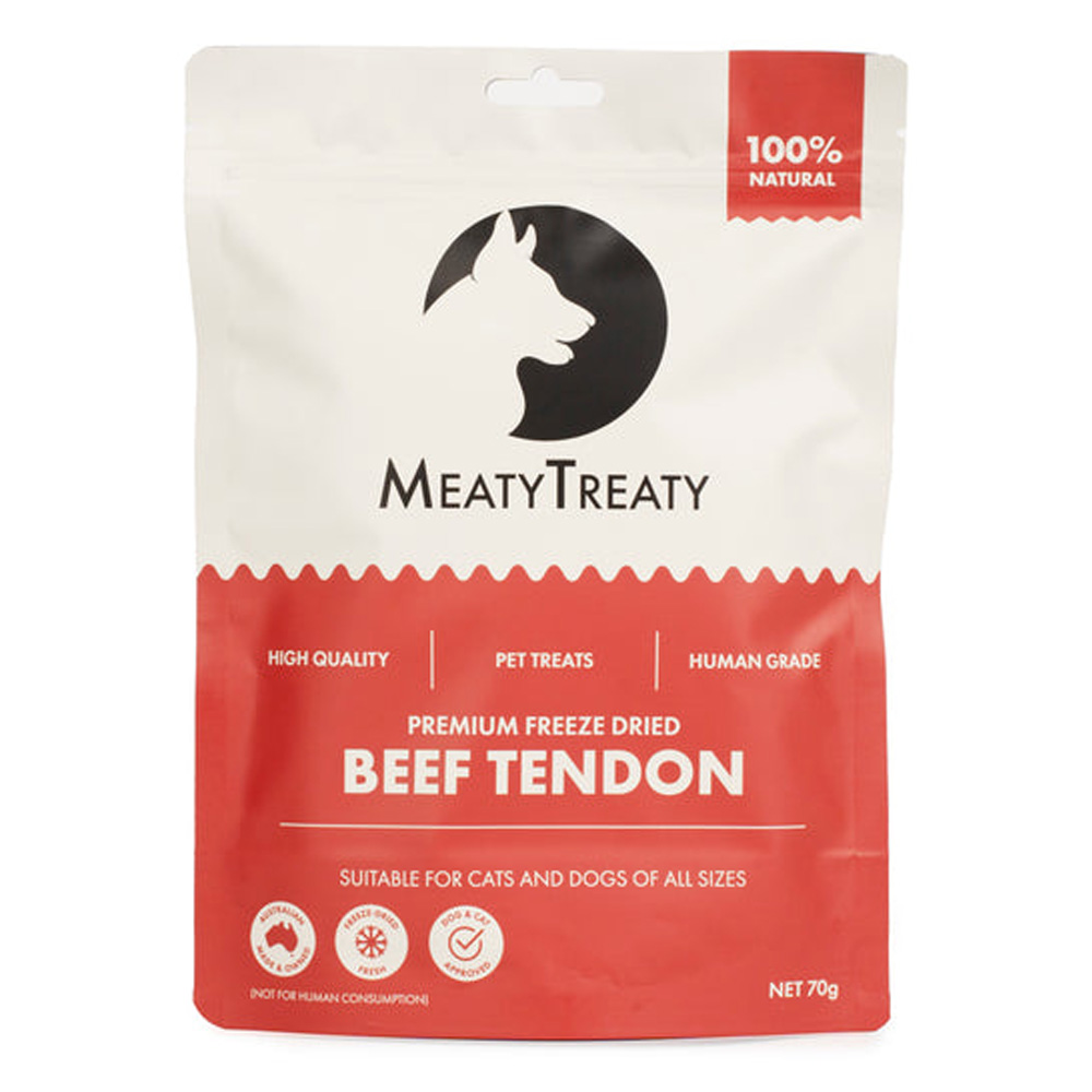 MeatyTreaty Premium Freeze Dried Beef Tendon for Cats and Dogs for Dogs