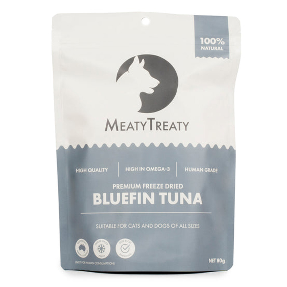 MeatyTreaty Premium Freeze Dried Bluefin Tuna for Cats and Dogs for Dogs