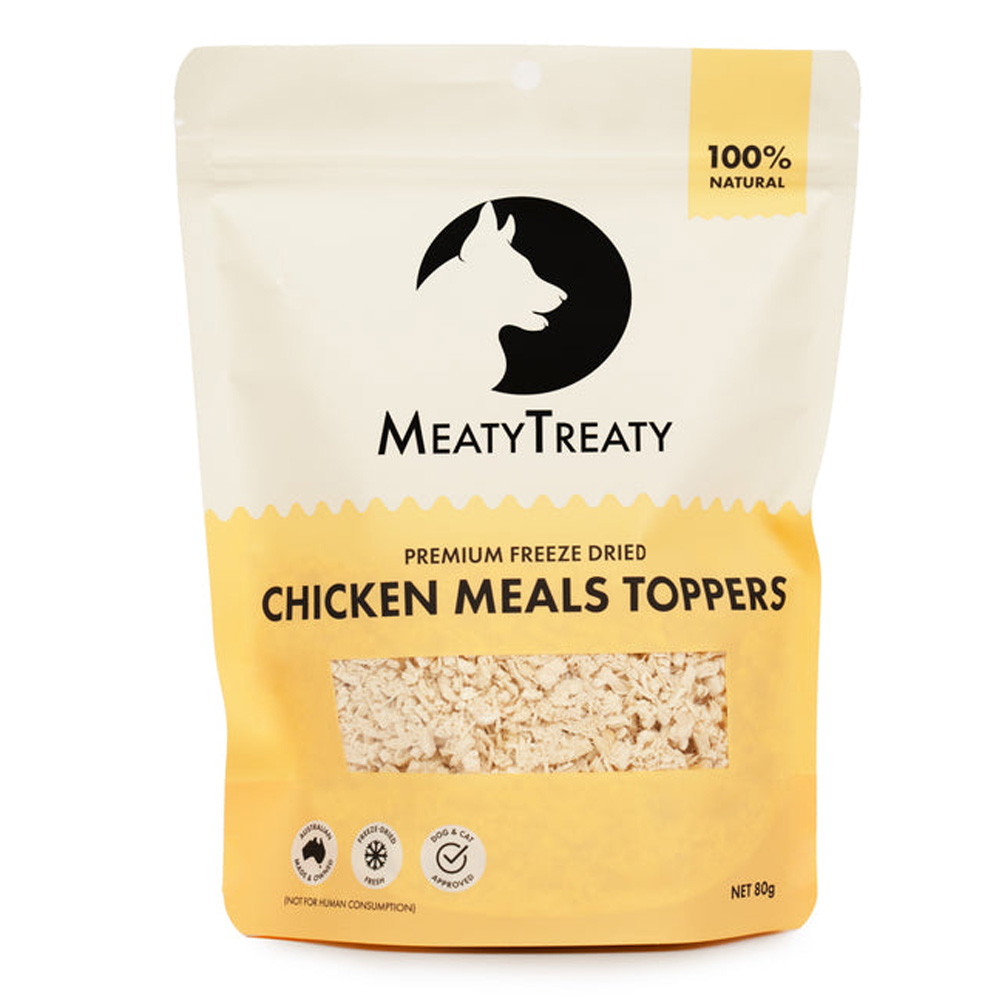 MeatyTreaty Premium Freeze Dried Chicken Meals Toppers for Dogs for Dogs