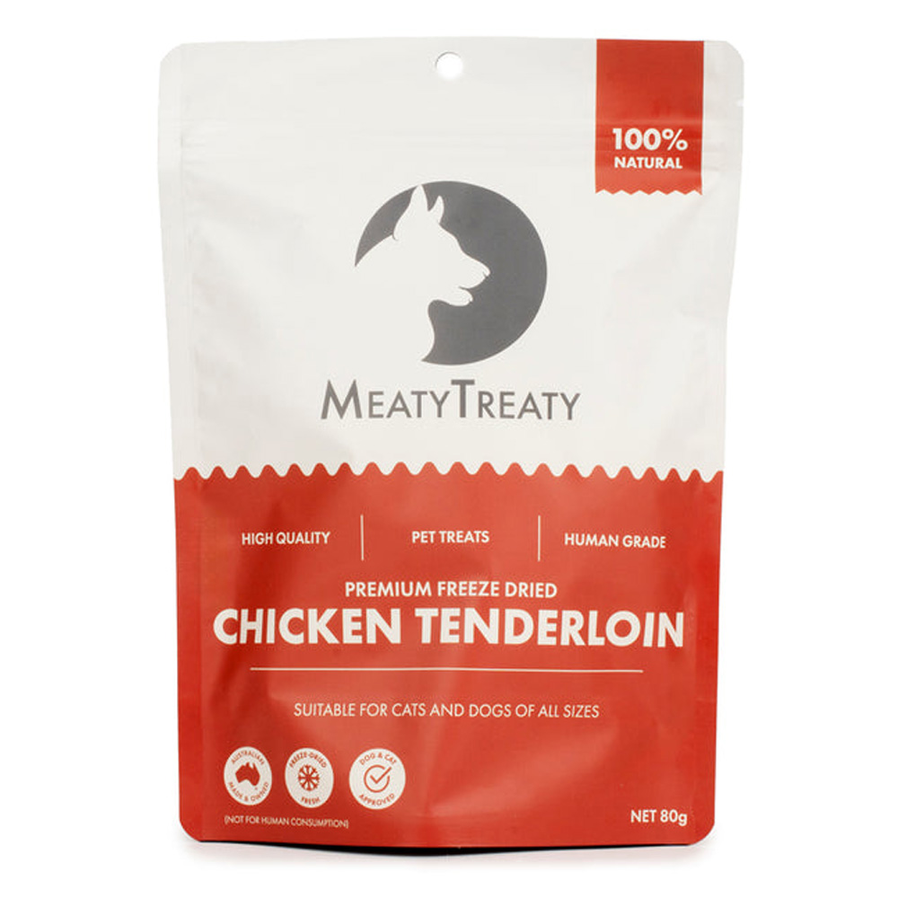 MeatyTreaty Premium Freeze Dried Chicken Tenderloin for Cats and Dogs for Dogs