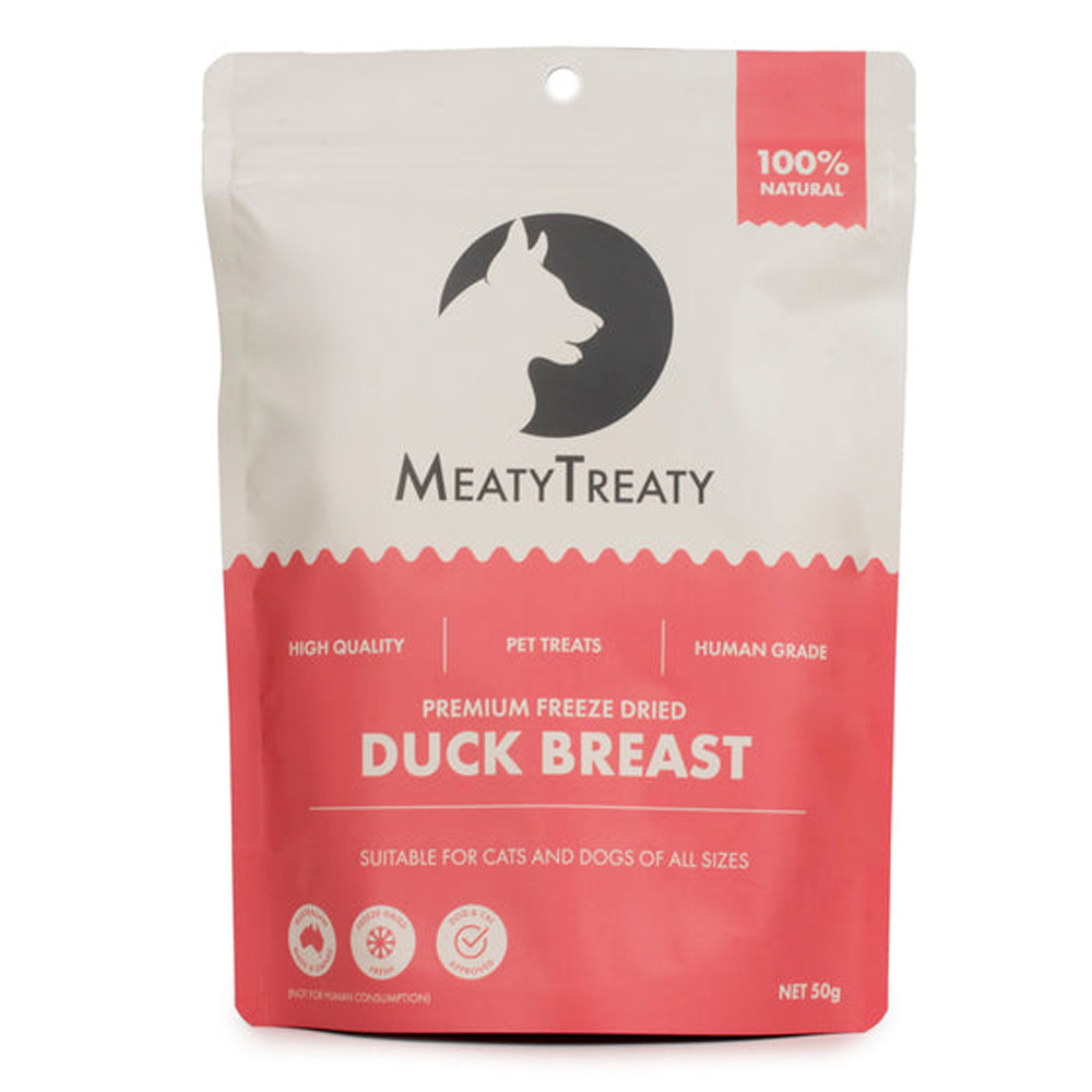 MeatyTreaty Premium Freeze Dried Duck Breast for Cats and Dogs for Dogs