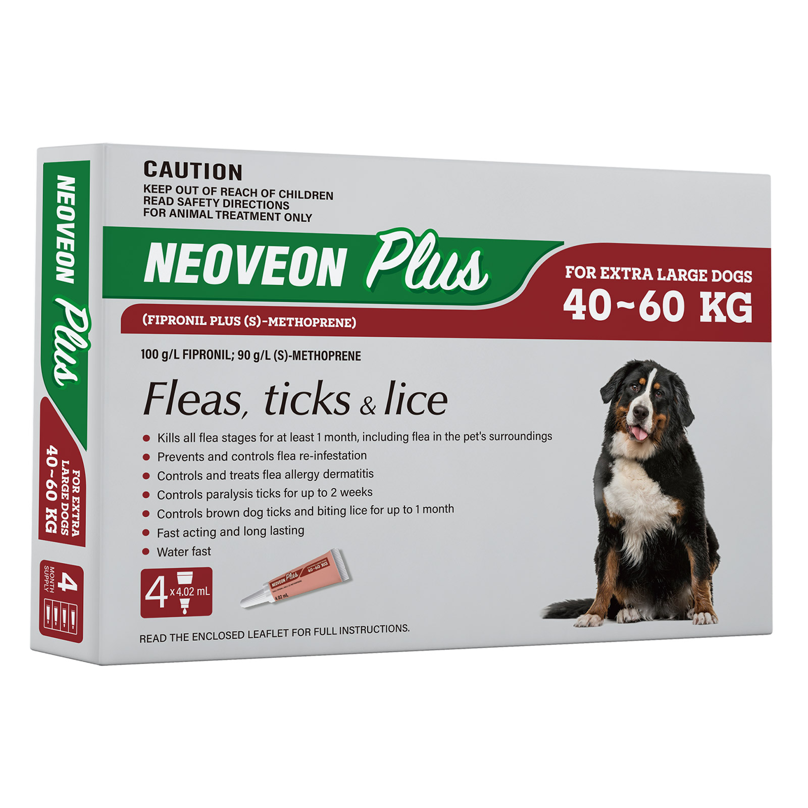 Neoveon Plus Flea and Tick for Extra Large Dogs 40 to 60kg Red