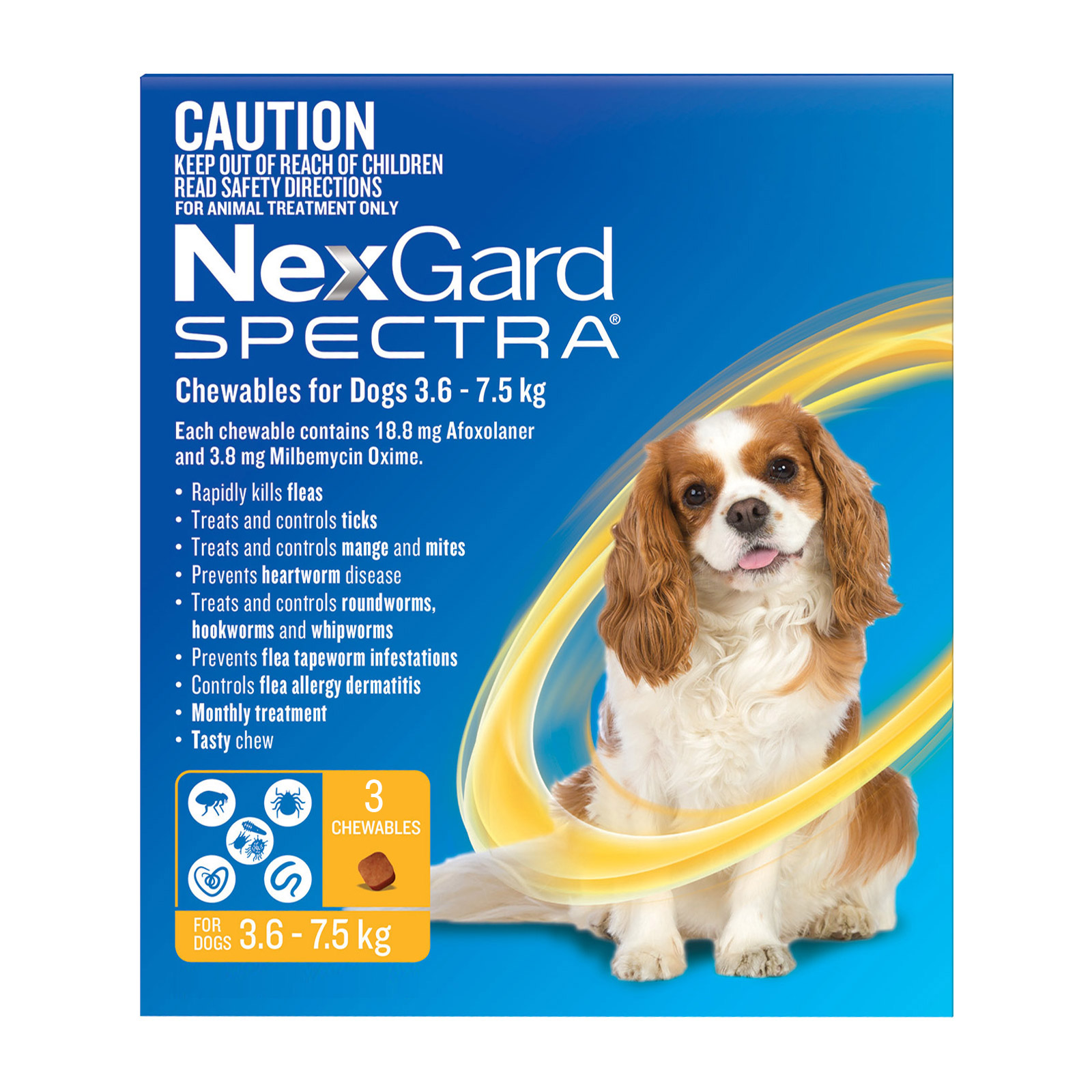 Nexgard Spectra Yellow for Small Dogs (3.6-7.5kg)