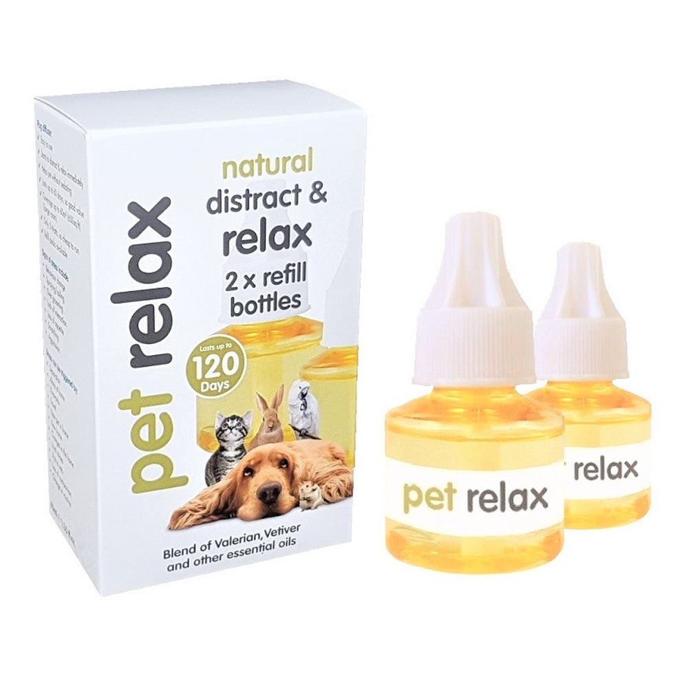 Pet Relax Natural Distract & Relax Diffuser 2x Refill bottles for Dogs