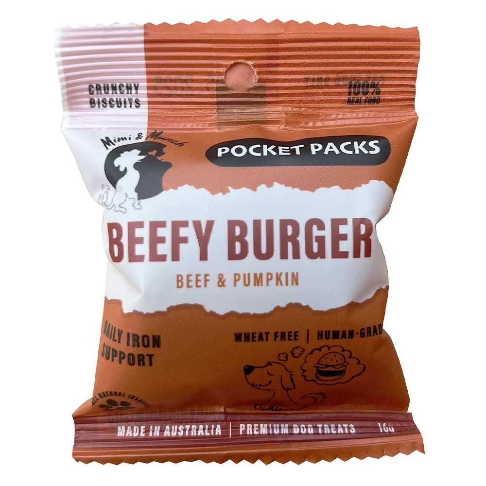 Mimi & Munch Beefy Burger Natural Dog Treats for Dogs