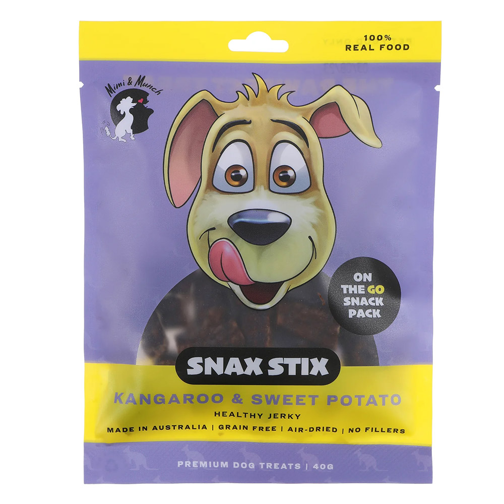 Mimi & Munch Snax Stix Kangaroo & Sweet Potato Natural Dog Treats for Dogs