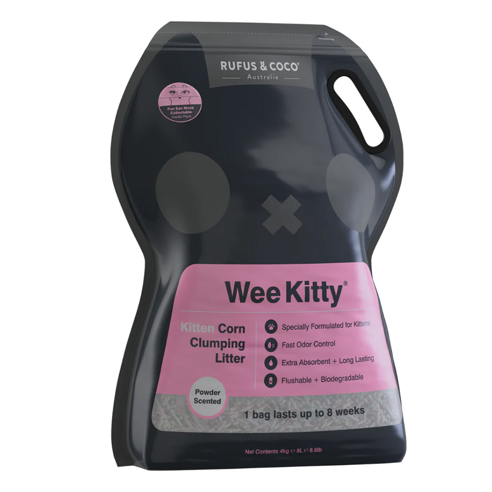 Rufus & Coco Wee Kitty Kitten Corn Clumping Cat Litter for Cats